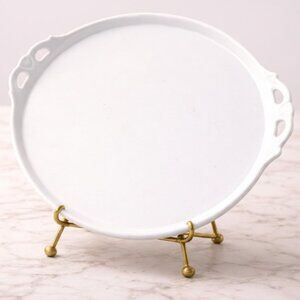Scandinavian-Inspired White Ceramic Tray with Handles | Minimalist Design